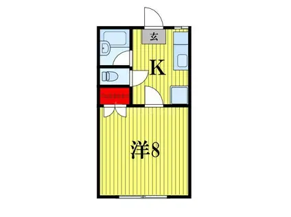ハイツリベカII(1K/1階)の間取り写真
