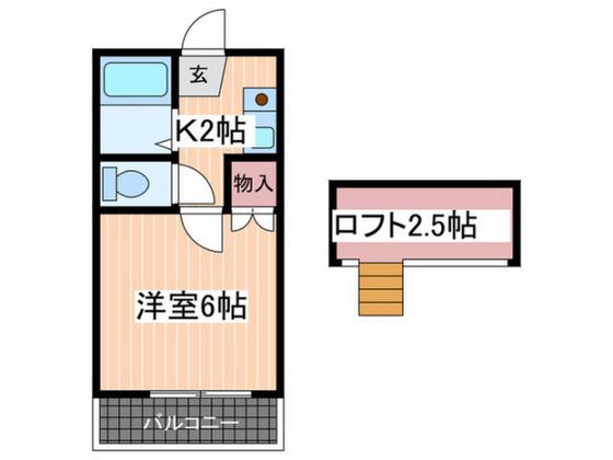 ガーデンハイツ矢野東(1K/1階)の間取り写真