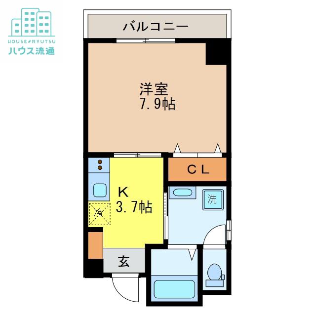EARLGREYマンション大橋(1K/3階)の間取り写真
