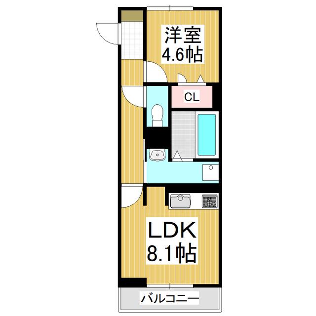 GRAND D-ROOM高宮中(1LDK/3階)の間取り写真