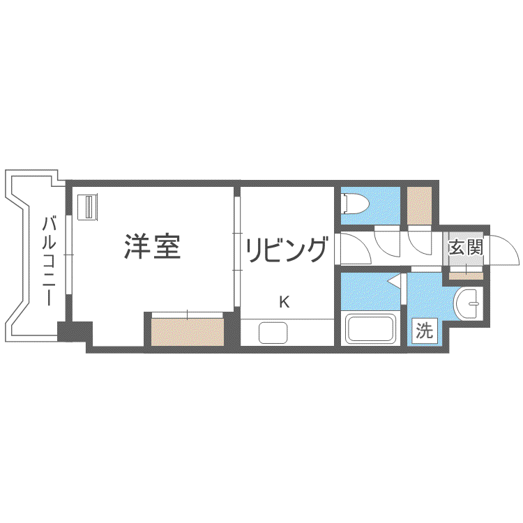 ドミ18ロイヤル(1DK/7階)の間取り写真