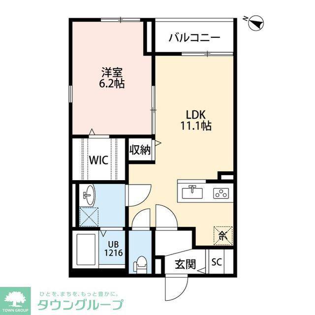 リバービュー打越(1LDK/1階)の間取り写真