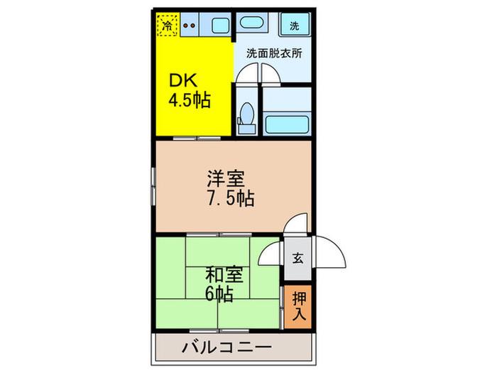 ハイツIGA(2DK/3階)の間取り写真