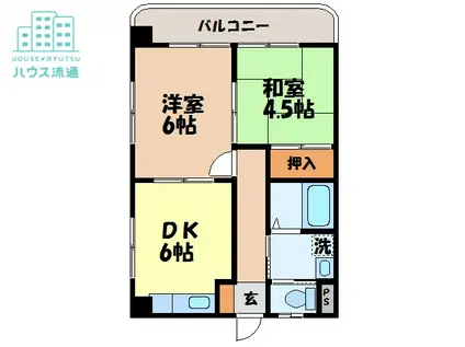 シルキーホームズ(2DK/3階)の間取り写真