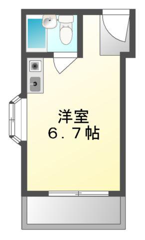 トラッディ吹田III(ワンルーム/1階)の間取り写真