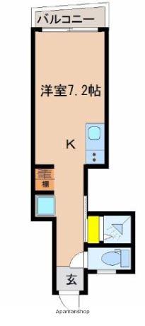 D7松山(ワンルーム/2階)の間取り写真