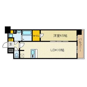 プレサンス野田阪神駅前ザ・ファースト(1LDK/14階)の間取り写真