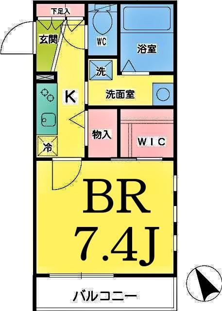 ステラ マリス横浜II(1K/2階)の間取り写真