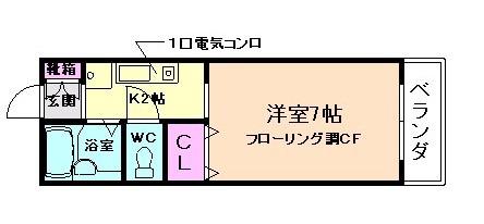 プリマベーラ(1K/2階)の間取り写真