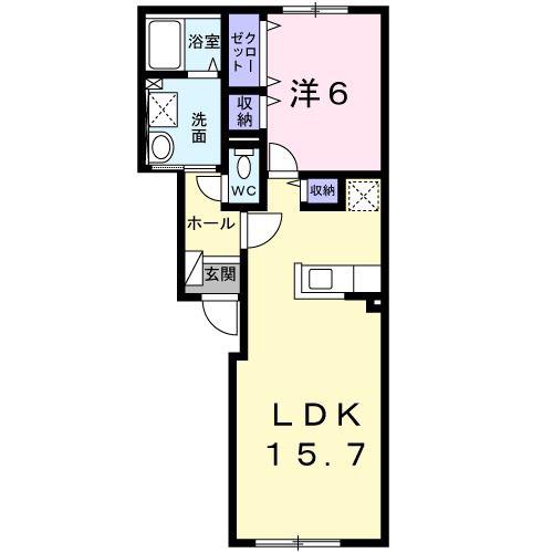 アリエッタ(1LDK/2階)の間取り写真