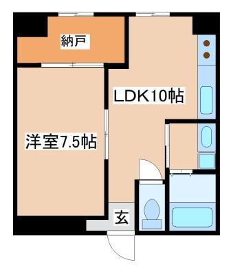 鶯橋マンション(1LDK/3階)の間取り写真
