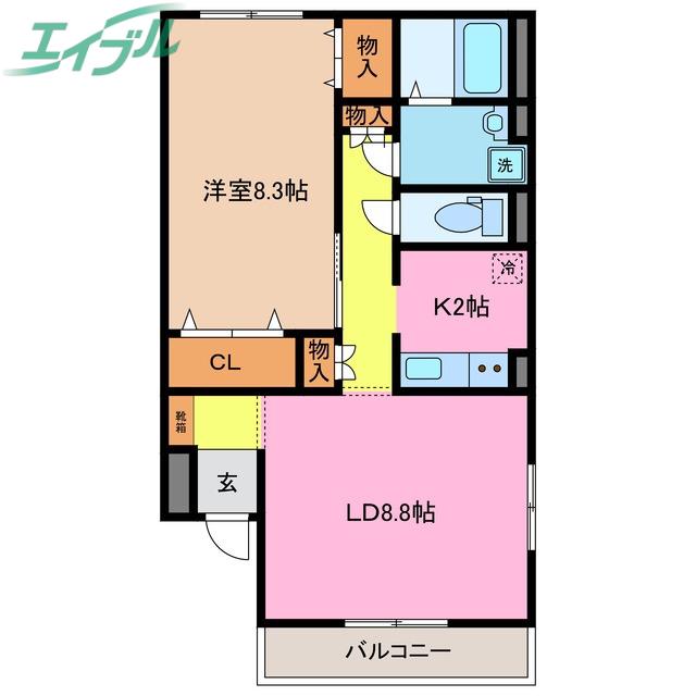 FAIRY WOODS(1LDK/1階)の間取り写真