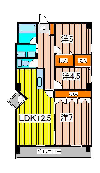 RIDENTE MINAMIURAWA(3LDK/2階)の間取り写真