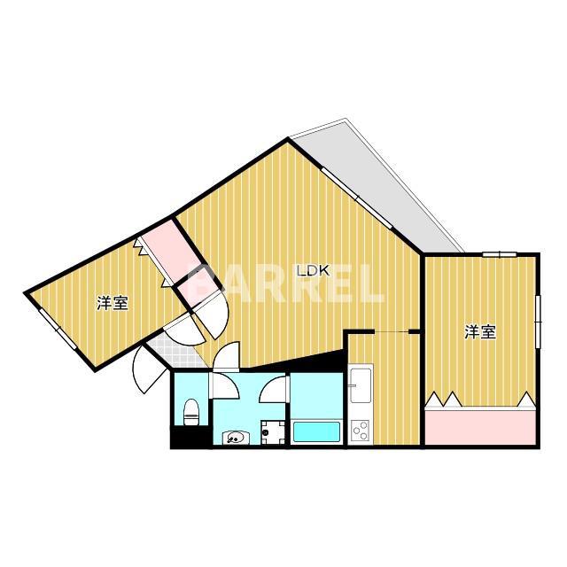ヴェルディ山口(2LDK/3階)の間取り写真