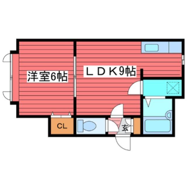 シャネル月寒(1LDK/2階)の間取り写真
