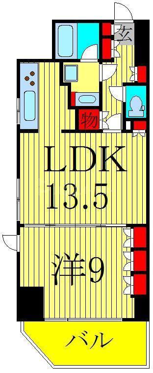 ヴェルディーク綾瀬(1LDK/5階)の間取り写真