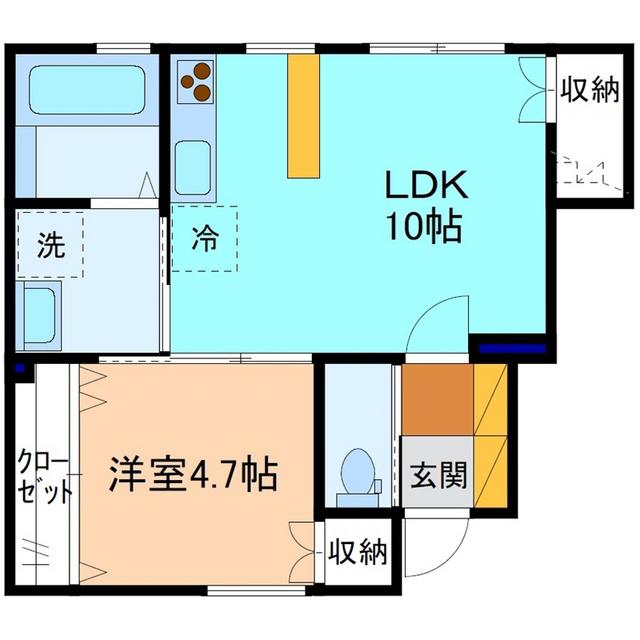 N3OS(1LDK/1階)の間取り写真