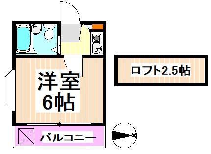 レオパレスダイヤ(1K/2階)の間取り写真