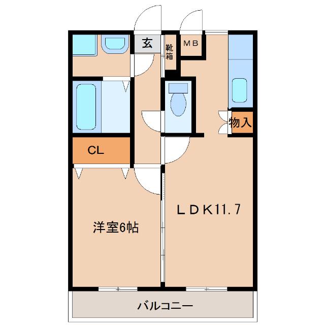 アウローラ桜町(1LDK/3階)の間取り写真