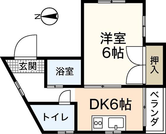 岩田ビル(1DK/3階)の間取り写真