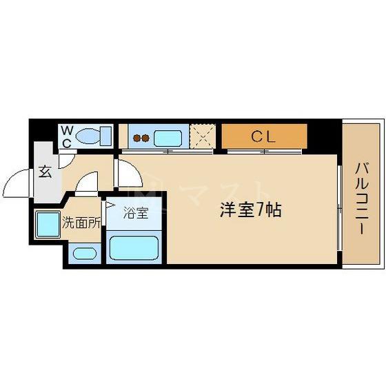 S-RESIDENCE 難波 VIALE(ワンルーム/4階)の間取り写真