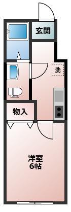 パークサイド高田馬場(1K/2階)の間取り写真