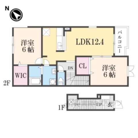 ファミリータイズⅠ(2LDK/2階)の間取り写真