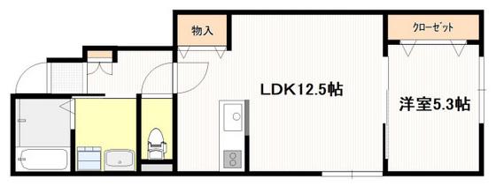 メゾン・エール・林が原(1LDK/1階)の間取り写真