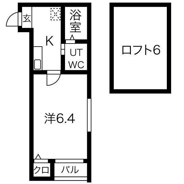 STAGE豊田本町(1K/1階)の間取り写真
