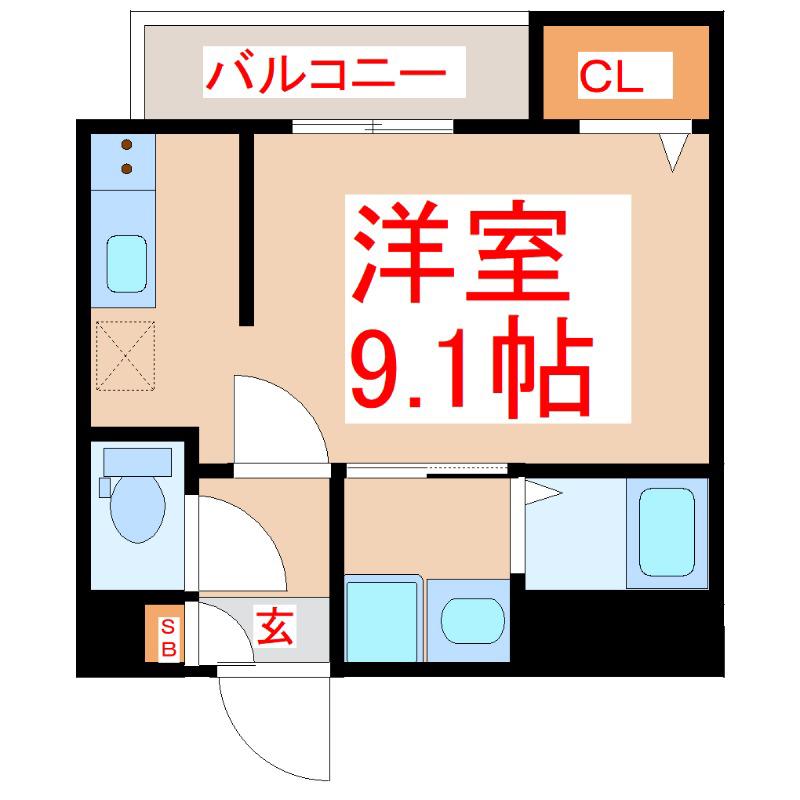 REIM東谷山(ワンルーム/5階)の間取り写真