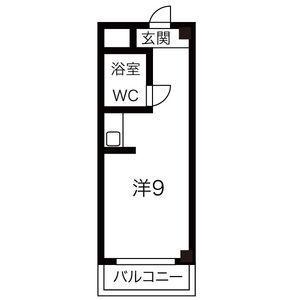 ヒルサイド八事(ワンルーム/4階)の間取り写真