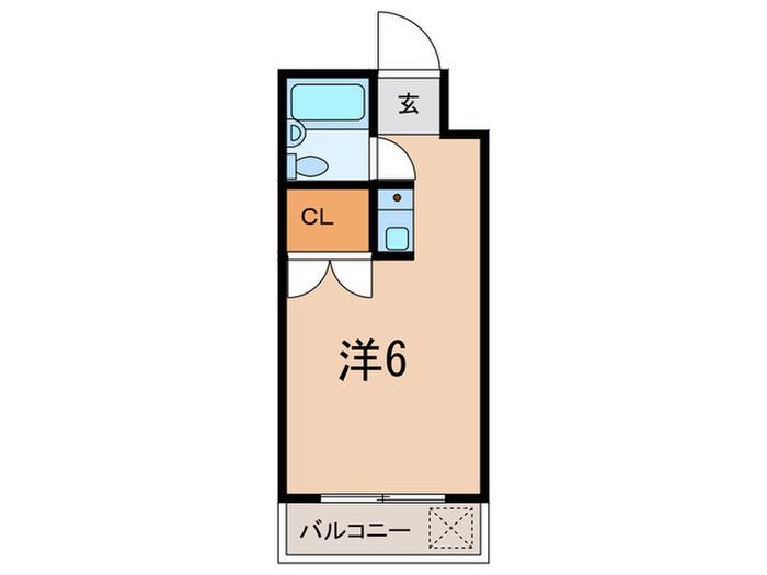ハイツニュータカバ(ワンルーム/2階)の間取り写真