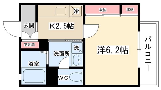 リリーメゾン(1K/2階)の間取り写真