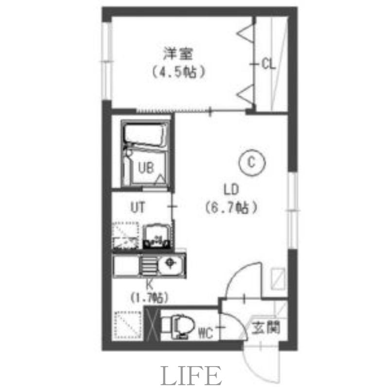 サクセス(1LDK/3階)の間取り写真