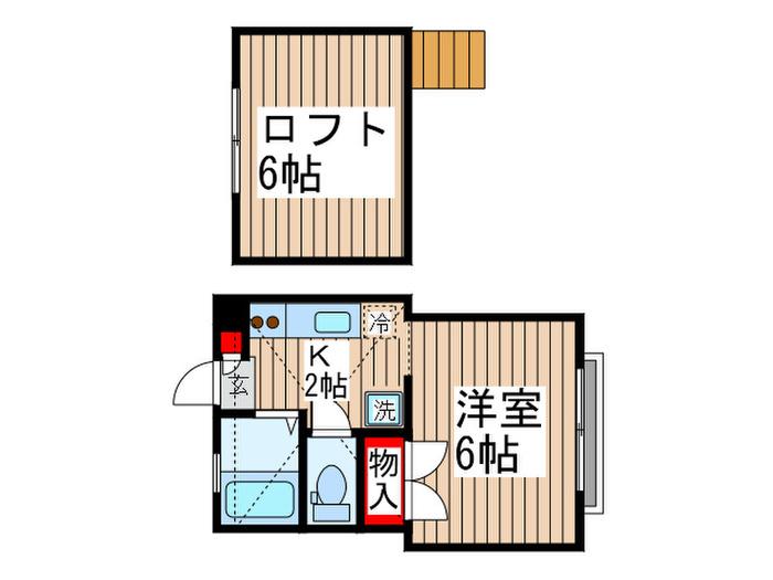 アーセナル(1K/1階)の間取り写真
