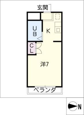 エミネンス名東(ワンルーム/2階)の間取り写真