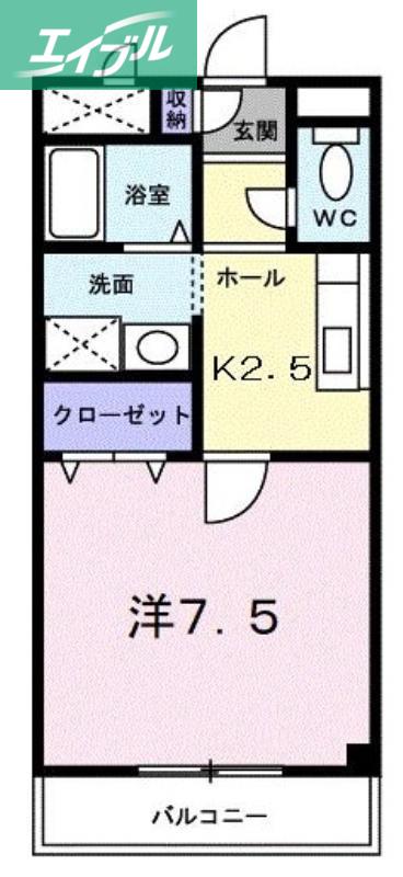 レジデンス青江(1K/2階)の間取り写真