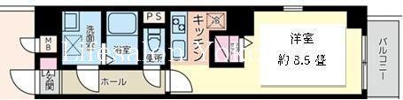 LEAVELL GRANDE横浜南(1K/3階)の間取り写真