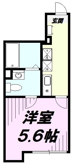 ヴァンガードハイツ東村山(1K/2階)の間取り写真