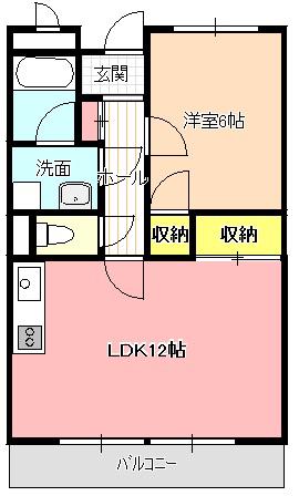 リンピア泰座(1LDK/2階)の間取り写真