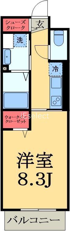 リゾーマおゆみ野(1K/1階)の間取り写真