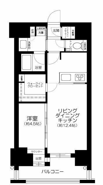 アスコットパーク日本橋浜町 BISIKI(1LDK/3階)の間取り写真