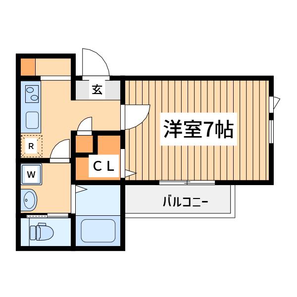 メルディア原当麻2(1K/2階)の間取り写真