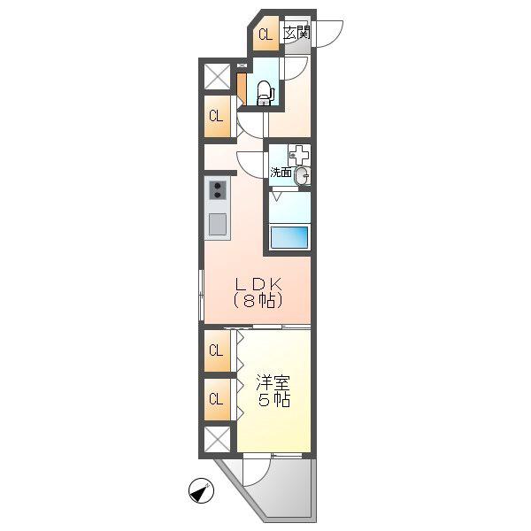 S-RESIDENCE神沢AFFORD(1LDK/1階)の間取り写真