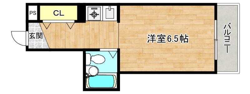 めぞんぽえむ(1K/4階)の間取り写真