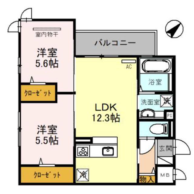 メゾン春日(2LDK/2階)の間取り写真