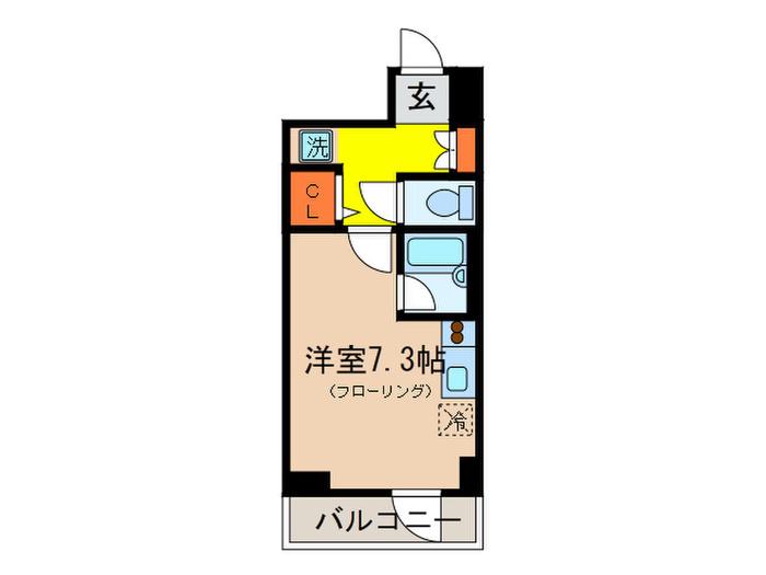 CONTENTO府中(ワンルーム/7階)の間取り写真