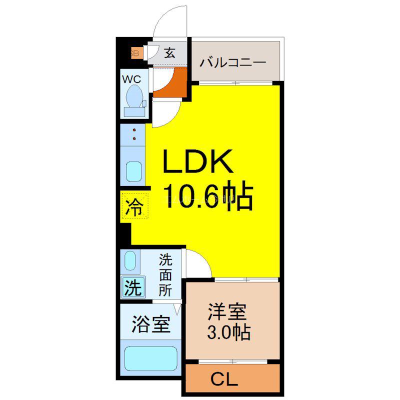 REGALEST植田(1LDK/1階)の間取り写真