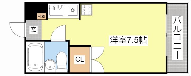 グランドール野洲(ワンルーム/3階)の間取り写真