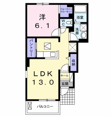 エピナールC(1LDK/1階)の間取り写真